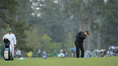 Masters Champion Phil Mickelson Plays His Second Shot From The No 3
