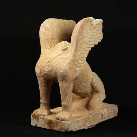 Monumental Archaic Greek Limestone Statue Of A Sphinx Artemis Gallery