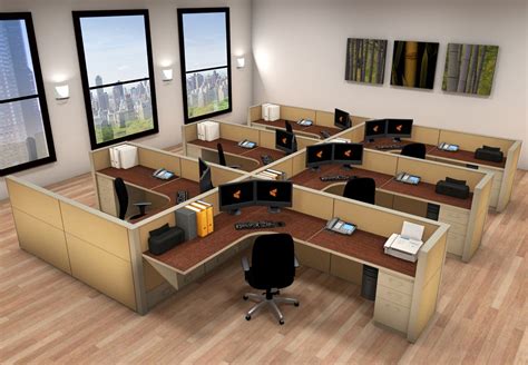 Office Workstation Desk 6x8 Cubicle Workstations Cubicle Systems