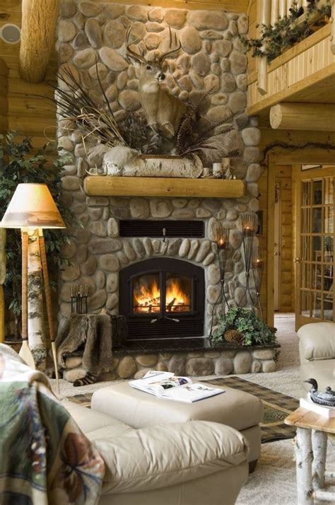 14 Log Cabin Fireplace Designs For A Stunning Inspiration Home
