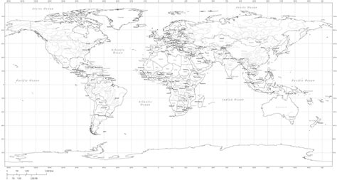 10 Best Black And White World Map Printable Printableecom 6 Best