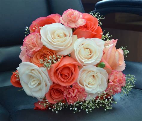 Coral Flowers For Wedding Bridal Bouquet Coral Rose Bridal Bouquet