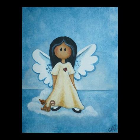 Original Whimsical Angel Folk Art Painting By Fairytaleznfantasiez 25