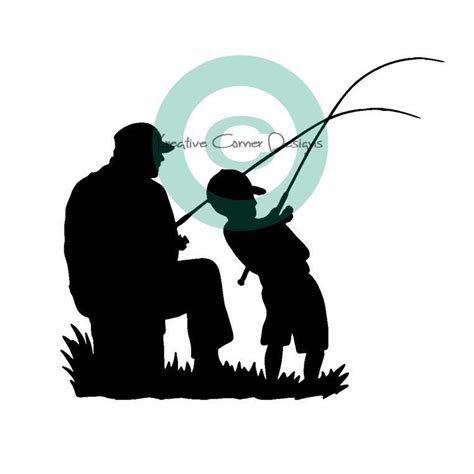 Father And Son Fishing Vinyl Decal Fish Silhouette Fish Art