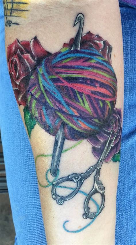 these crochet tattoos that are surprisingly badass yarn tattoo knitting tattoo crochet tattoo