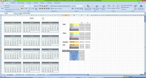 Fusionner Vacances Scolaires Ds Calendrier Excel Excel