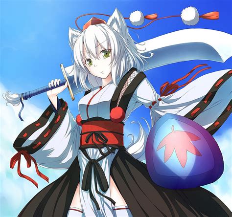 Inubashiri Momiji Girl Neko Touhou Momiji Sword Hd Wallpaper Peakpx