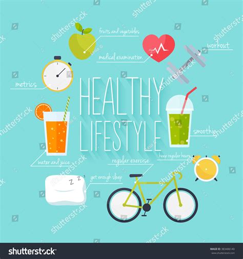 Concept Healthy Lifestyle Infographics Icons Web Image Vectorielle De