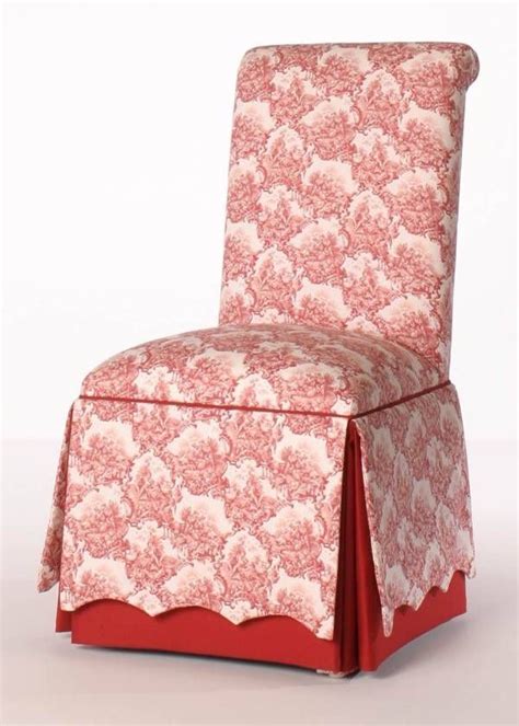 Roll Back Parsons Chair With Scalloped Skirt Slipcovers For Chairs