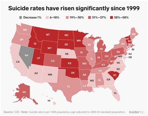 Suicide Rate Rose 28 In Us Since 1999 Cdc Says