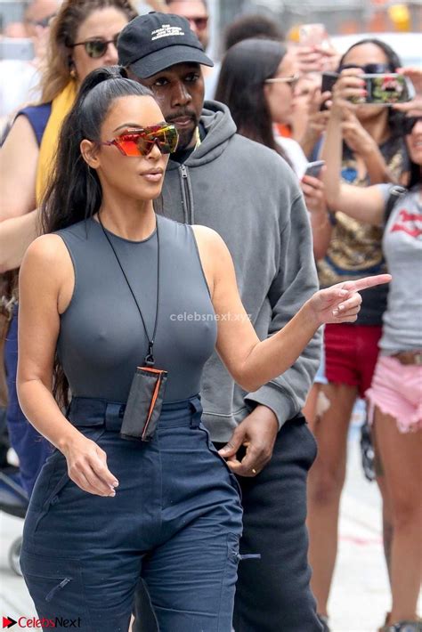 Kim Kardashian Hard Nipples Visible Form Tight T Shirt Nipple Pokies Tits Huge E CelebsNext