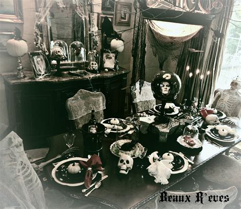 I put it in a glass candy dish and set candle holders around it and put a tea light inside. Beaux R'eves: Haunted Dining Room
