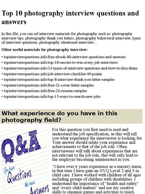 Why should we hire you? Top 10 photography interview questions and answers.pptx ...