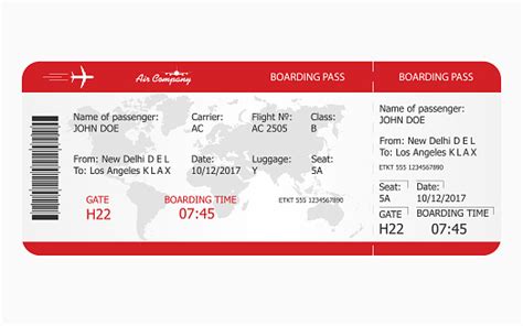 48° 14′ 0″ n , 14° 11′ 15″ o Flugticket Boarding Pass Ticketvorlage Stock Vektor Art ...
