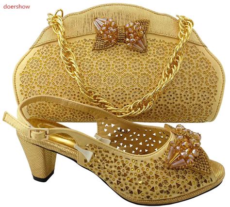 Doershow New African Shoe And Bag Set For Party Italian Shoe With Matching Bag New Design Ladies