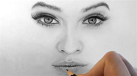 How To Draw Shade Realistic Eyes Nose And Lips With Graphite Pencils