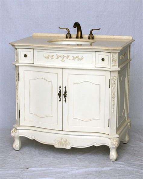 36 Adelina Antique Style Single Sink Bathroom Vanity In Antique White