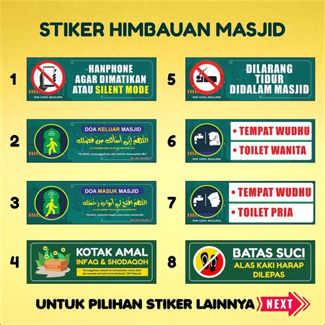Jual Stiker Himbauan Larangan Untuk Masjid Dan Musholla Bahan Stiker Vinyl Anti Air Dijamin