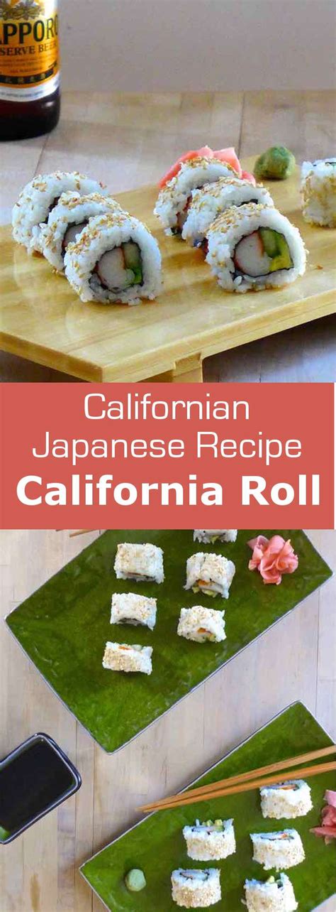 2) cover a bamboo rolling mat with plastic wrap. California Roll - Authentic Japanese Recipe | 196 flavors