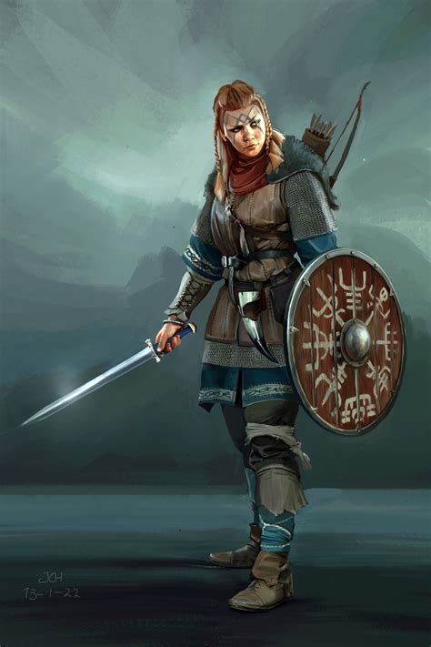 Artstation Viking Shieldmaiden Viking Character Fantasy Female Warrior Shield Maiden