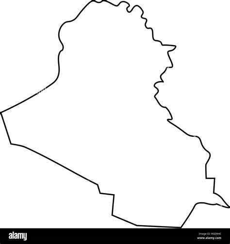 Map Of Iraq Outline Silhouette Of Iraq Map Vector Illustration Stock