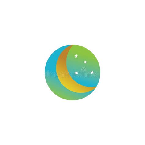 Crescent Moon Building Creative Logo Color Design Vector Illustration