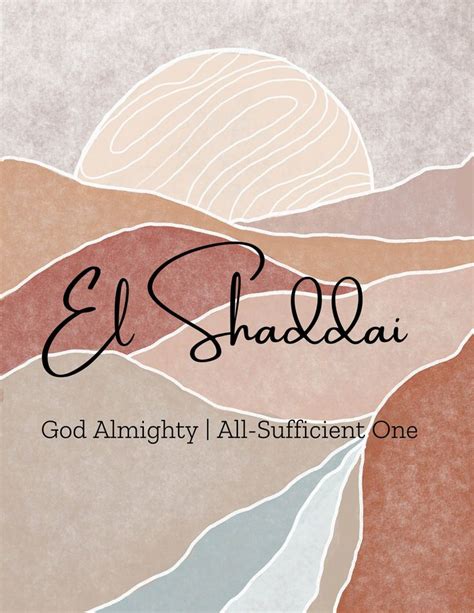 El Shaddai God Almighty All Sufficient One Digital Download Printable