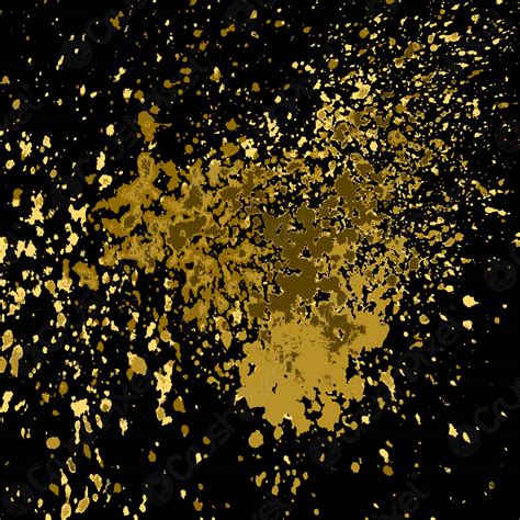 Vector Gold Paint Splash Splatter And Blob Shiny On Black Stock