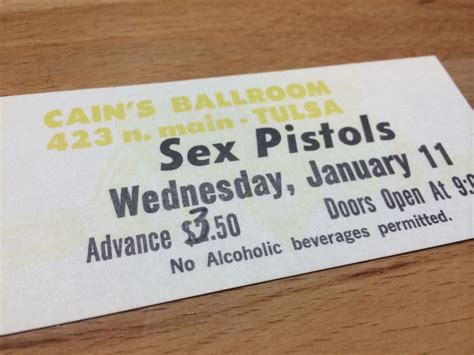 Original 1978 Sex Pistols Us Ticket Mint Tulsa Cain S Ballroom Uk Sid Vicious 1892348914