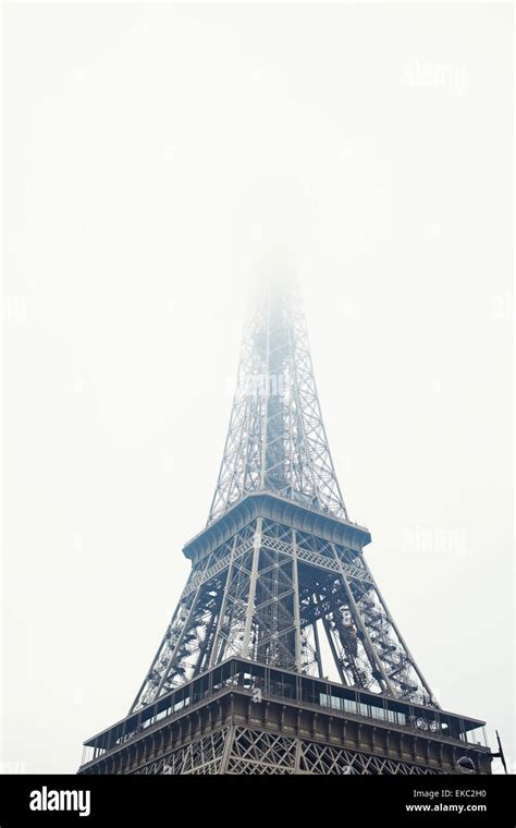 Eiffel Tower In Mist Paris France Stock Photo Alamy