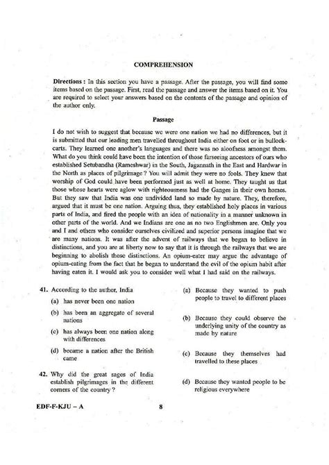 It will help in understanding the paper pattern. NDA 2019 GAT Question Paper with Answer Key