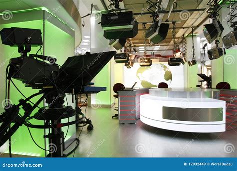 Tv News Studio Setup Stock Image Image Of Light Broadcast 17932449