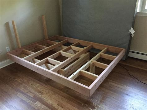 Heres The Completed Assembly Of The Frame Diy Bed Frame Plans Diy Bed Frame Easy Floating