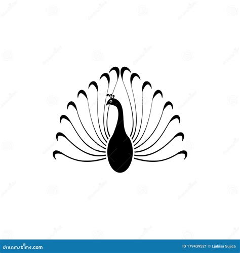 Peacock Icon Silhouette Logo Design Isolated On White Background Stock