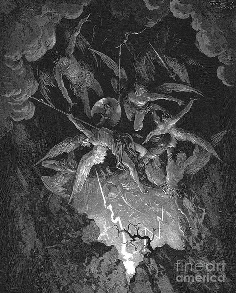 Paradise Lost The Fall Of Man Drawing By Gustave Dore