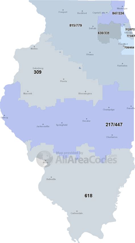 Illinois Area Codes Map List And Phone Lookup