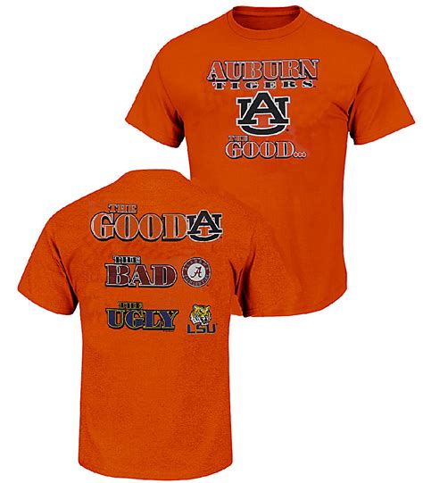 Auburn Tigers The Good Bad Ugly Orange Short Sleeve T Shirt Auburn Tigers T Shirts On Sale