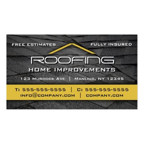 Roofing Business Card Examples Business Roofing Cards Card