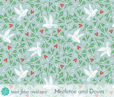 Spoonflower Ditsy Mistletoe Design Challenge My Mistletoe And Dove