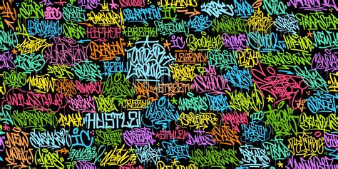 Street Art Seamless Urban Cyberpunk Abstract Graffiti Style Pattern