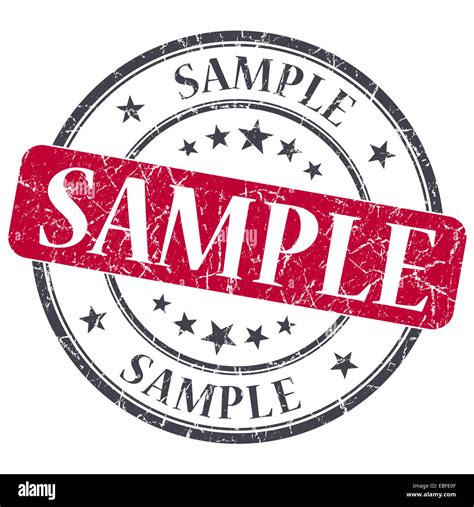 Sample Red Grunge Round Stamp On White Background Stock Photo Alamy