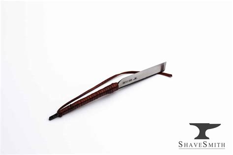 Kamisori Straight Razor With Leather Wrap Curved Handle Shavesmith