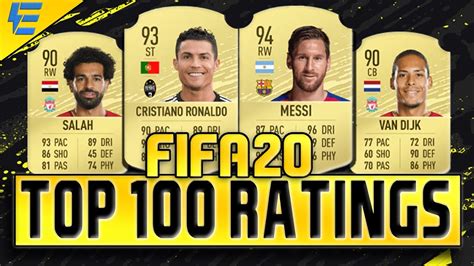 Fifa 20 Confirmed Top 100 Ratings Fifa 20 Ultimate Team Youtube