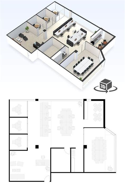 Small Office Floor Plan In Interactive 3d Get Your Own 3d Model Today