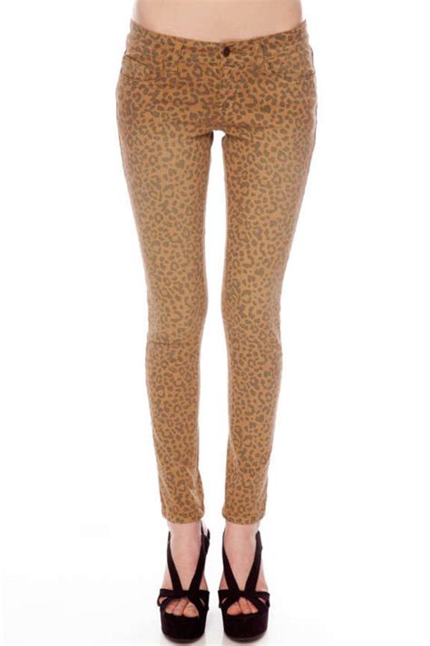 Leopard Ii Skinny Jeans In Camel 17 Tobi Us