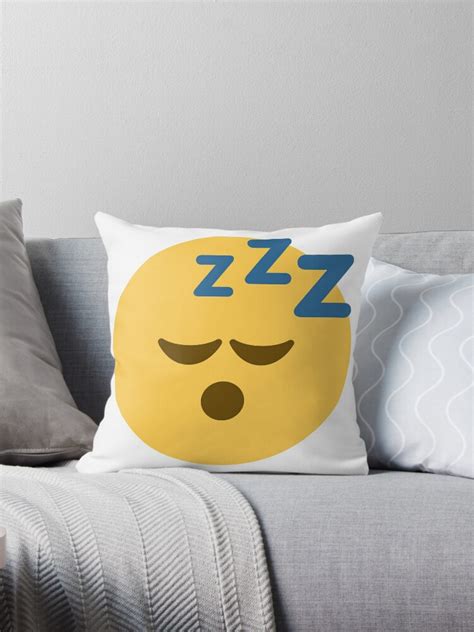 Sleeping Face Emoji Throw Pillow By Winkham Redbubble