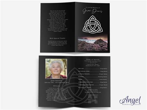 Funeral Program Template Funeral Card Template Editable Etsy