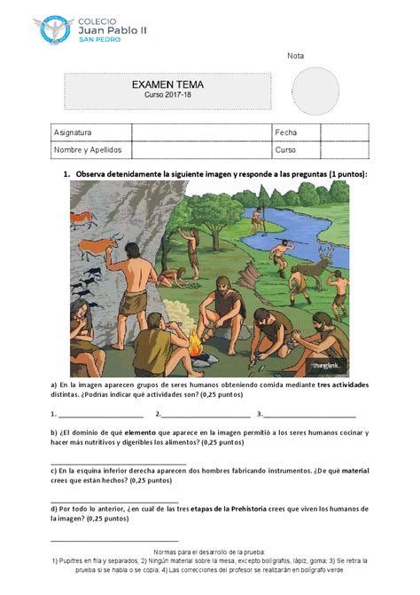Examen Prehistoria Pdf Ar Prehistoria Libros De