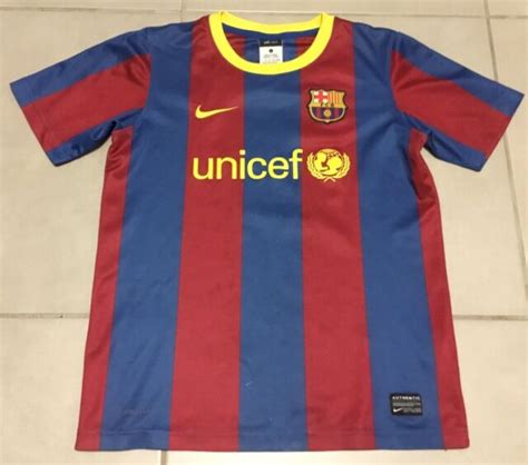 Youth Fc Barcelona Unicef Nike Sz L 14 16y Soccer Jersey Boys Messi Ebay