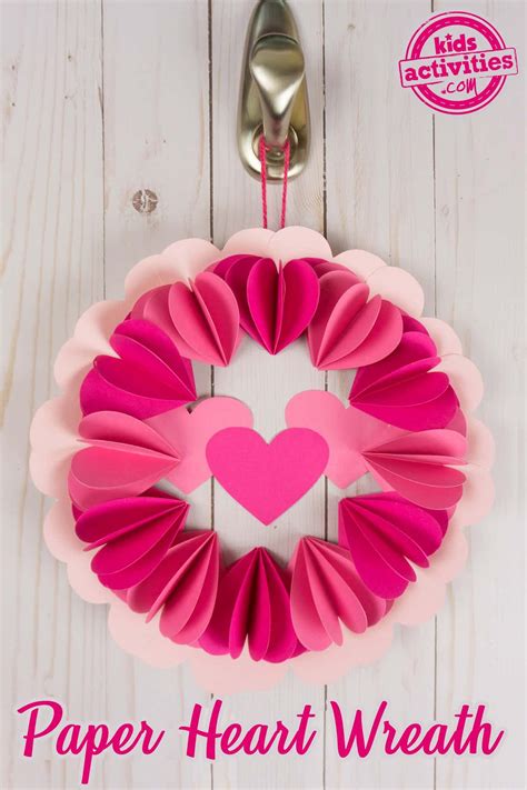 3d Paper Heart Wreath How To Make Paper Heart Valentine Crafts For